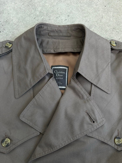 Christian Dior Monsieur 1980s Double Breasted Belted Trench Coat - L