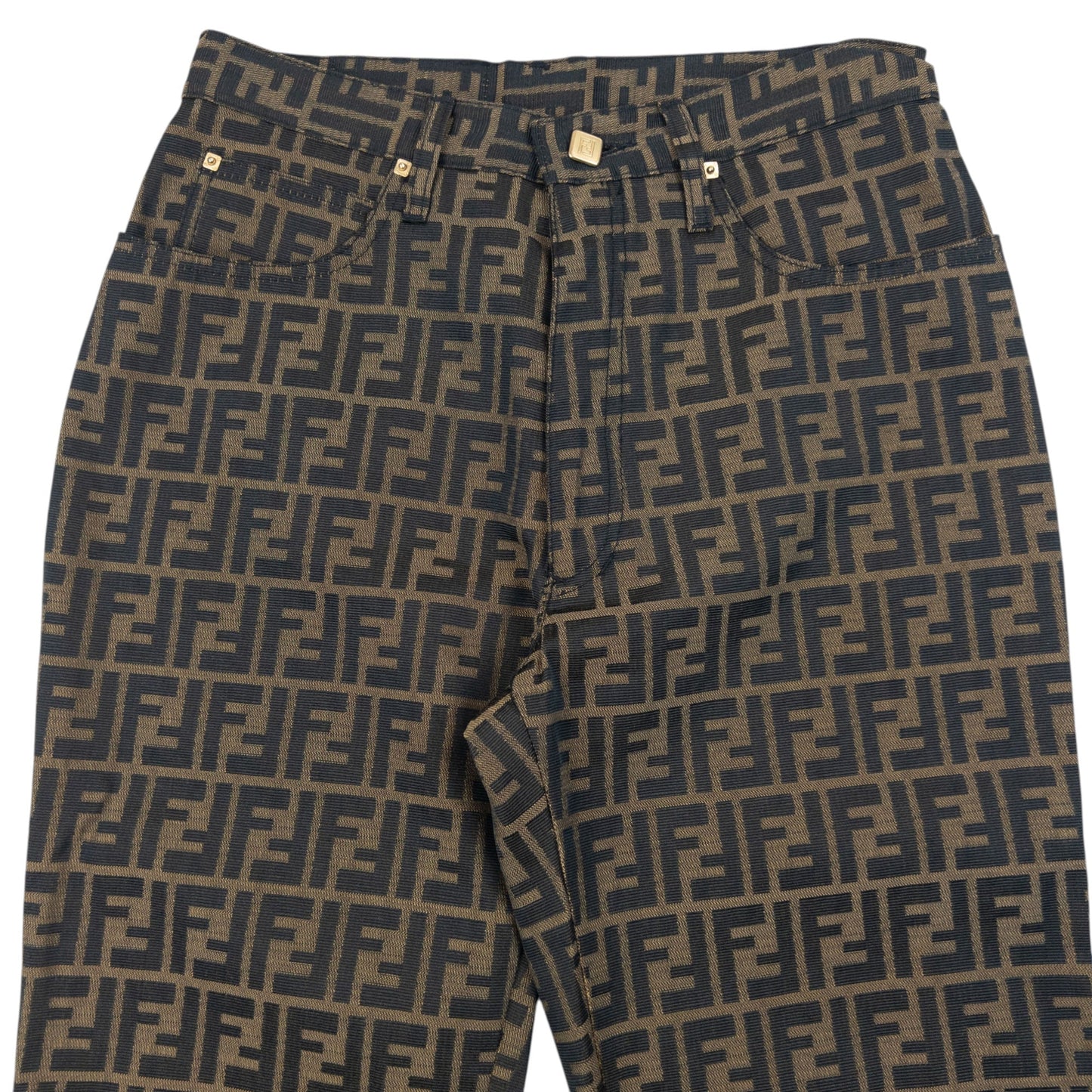 Vintage 90s Fendi Monogram Trousers Womens Size W27 | W27, Brown