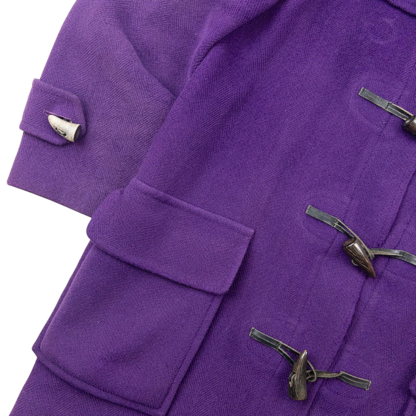 Vintage 2000s Burberry Wool Duffle Jacket Womens Size XL | O/S, Purple