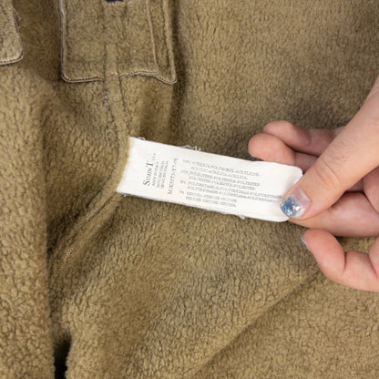 Vintage 90s Armani Jeans Fleece Lined Jacket Size M | Medium, Beige