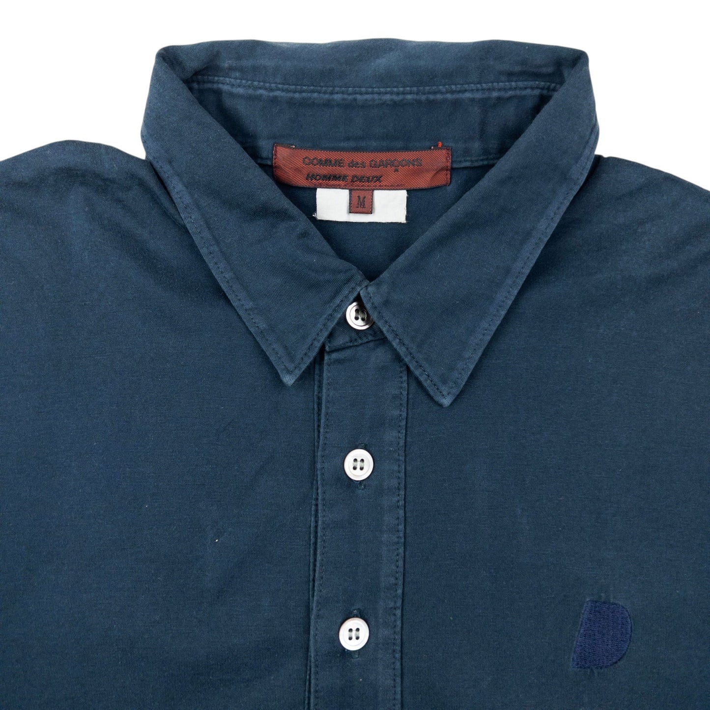 Vintage 2000s Comme Des Garçons HOMME DEUX Polo Shirt Size M | Medium, Navy