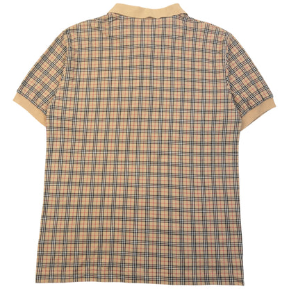Vintage 90s Burberry Nova Check Polo Shirt Womens Size L | Large, Beige