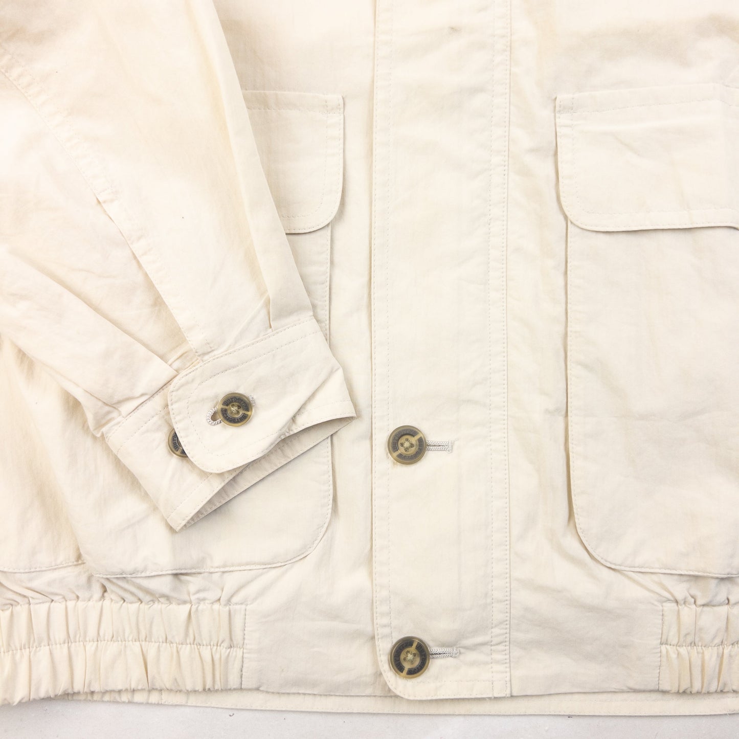 Vintage 90s Burberry Lightweight Zip Up Jacket Size S | Small, Cream