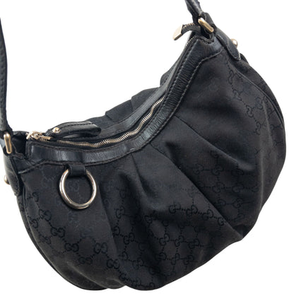 Vintage 2000s Gucci Hobo Monogram Shoulder Bag | O/S, Black