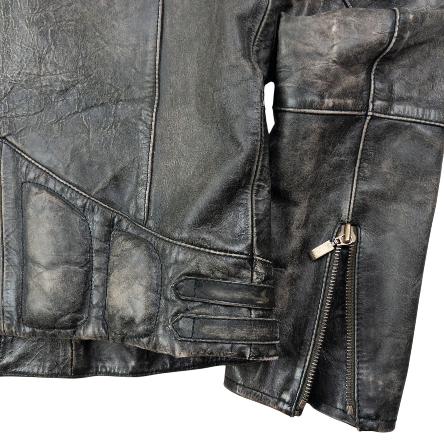 Vintage 90s Hugo Boss Zip Up Leather Jacket Size S