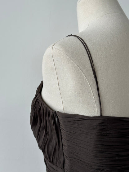 Vintage 2000s Pure Silk Ruched Top - M