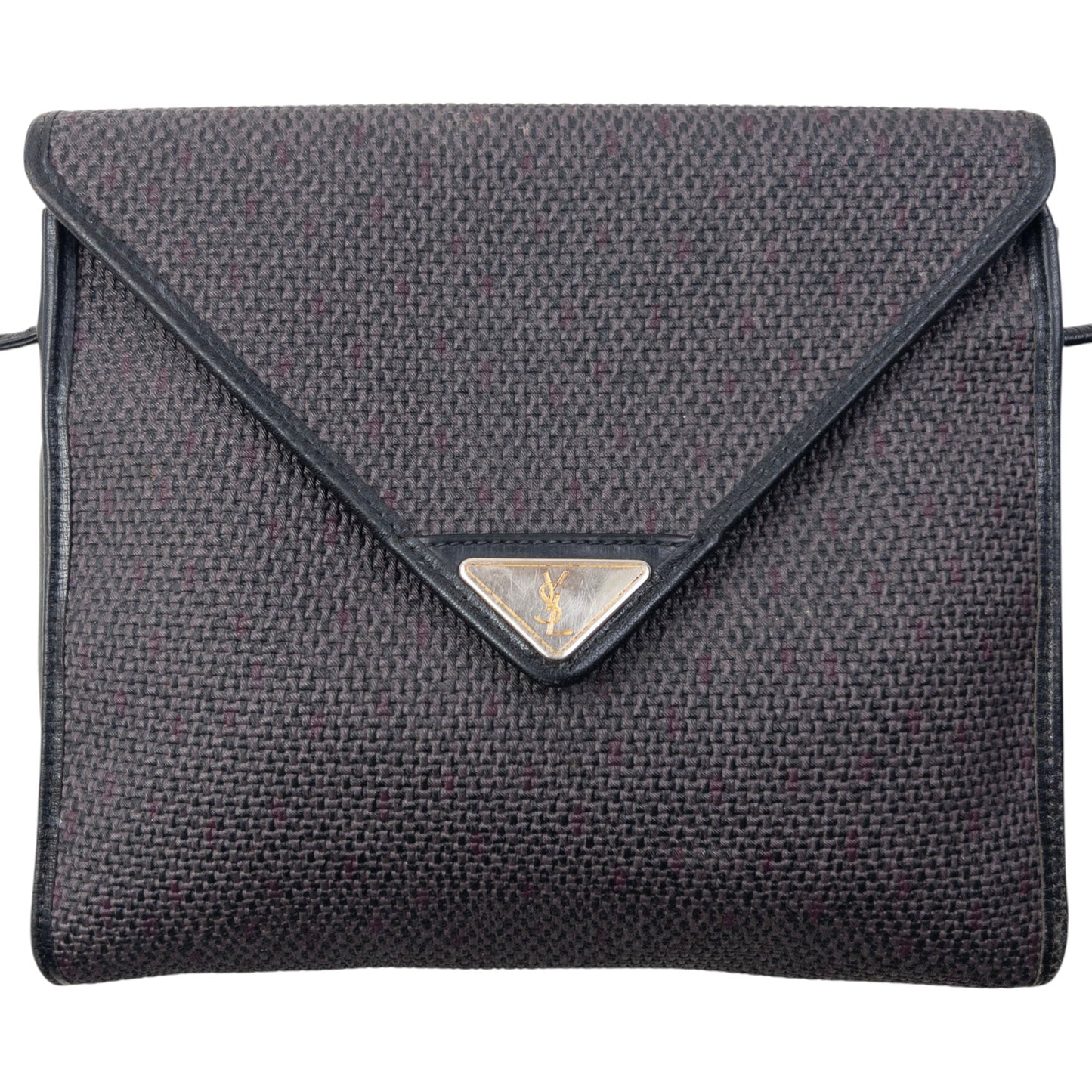 Vintage 80s YSL Yves Saint Laurent Woven Crossbody Bag | O/S, Black