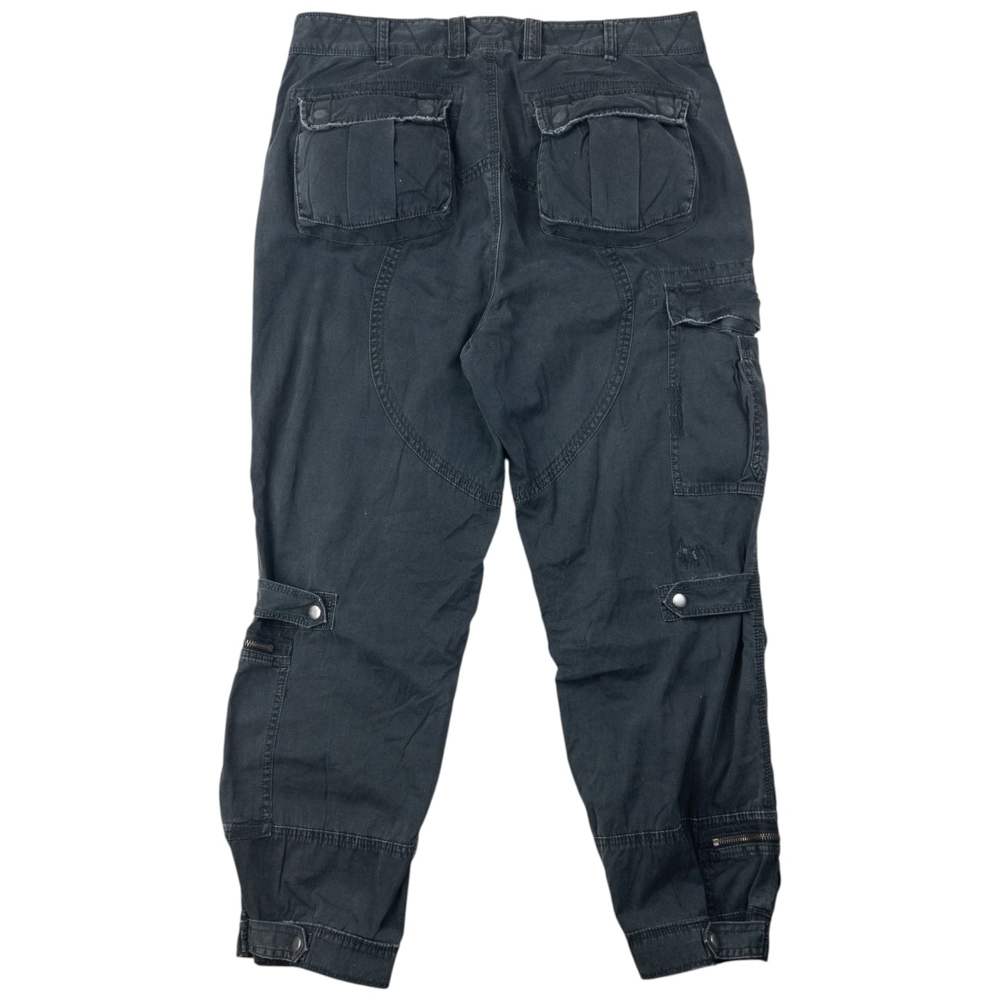 Vintage 90s Polo Ralph Lauren Cargo Trousers Size W35 | W35, Grey Black