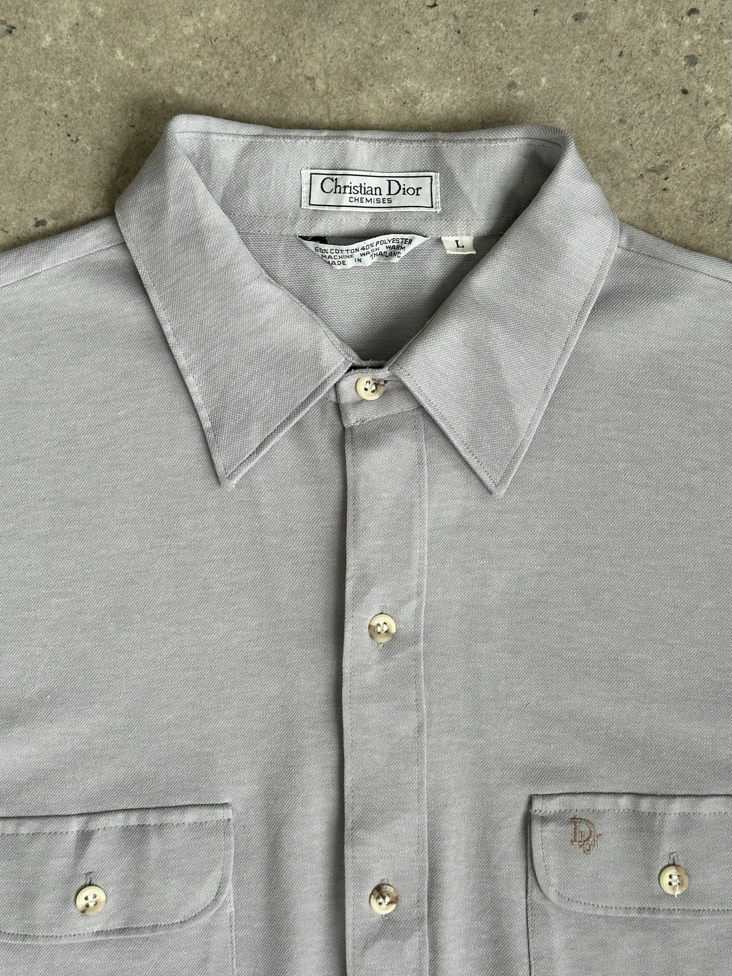 Christian Dior Chemises 1990s Cotton Logo Shirt - L