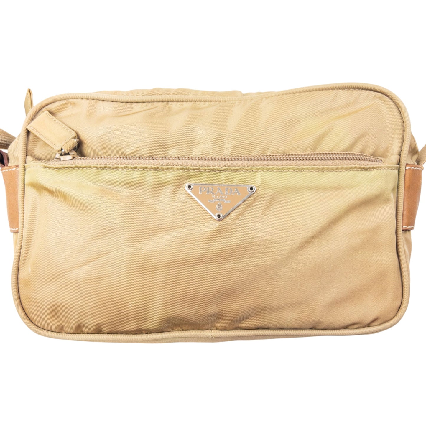 Vintage 2000s Prada Crossbody Bag | O/S, Beige
