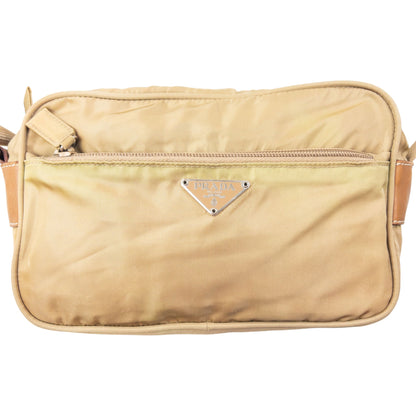 Vintage 2000s Prada Crossbody Bag | O/S, Beige