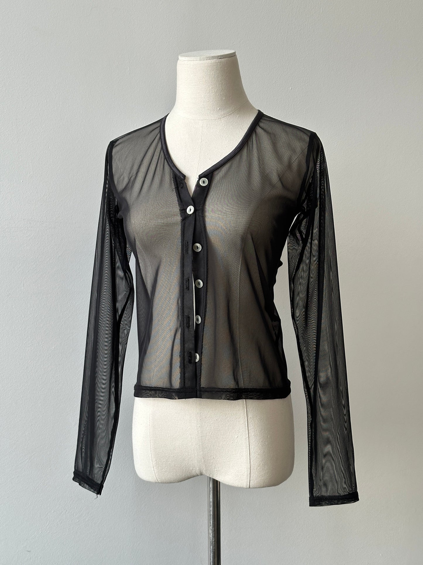 Vintage 1990s Nylom Sheer Cardigan - S