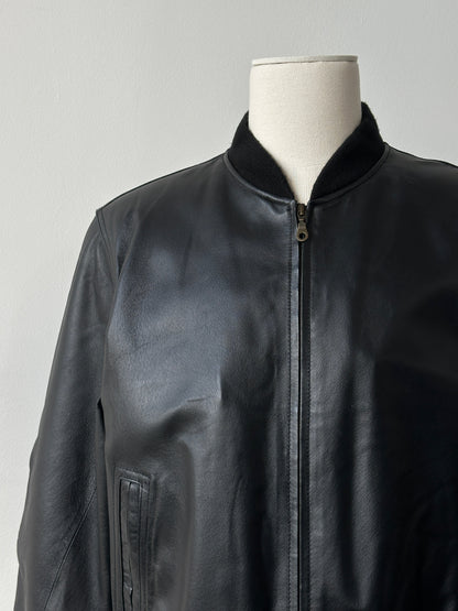 Vintage 1990s Leather Bomber Jacket - L