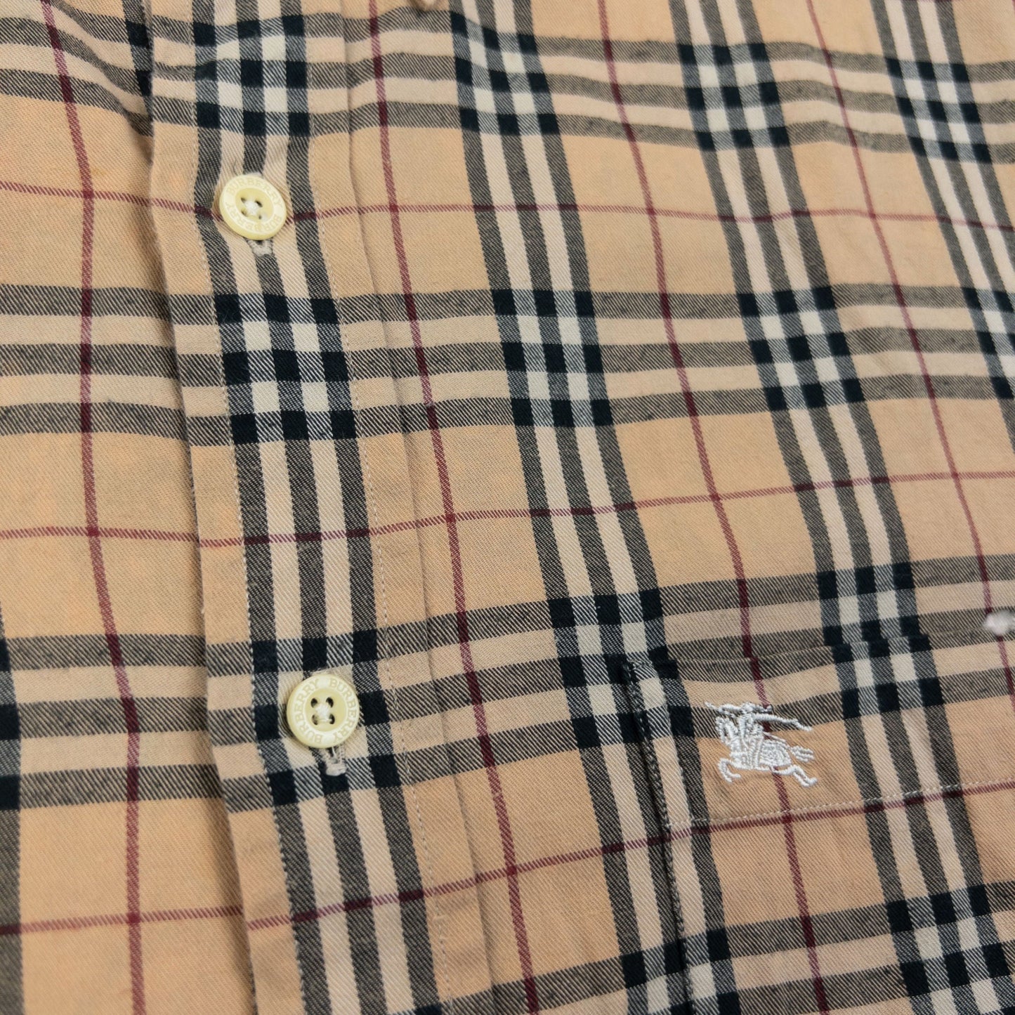 Vintage 2000s Burberry Nova Check Long Sleeve Button Up Shirt Size L | Large, Beige