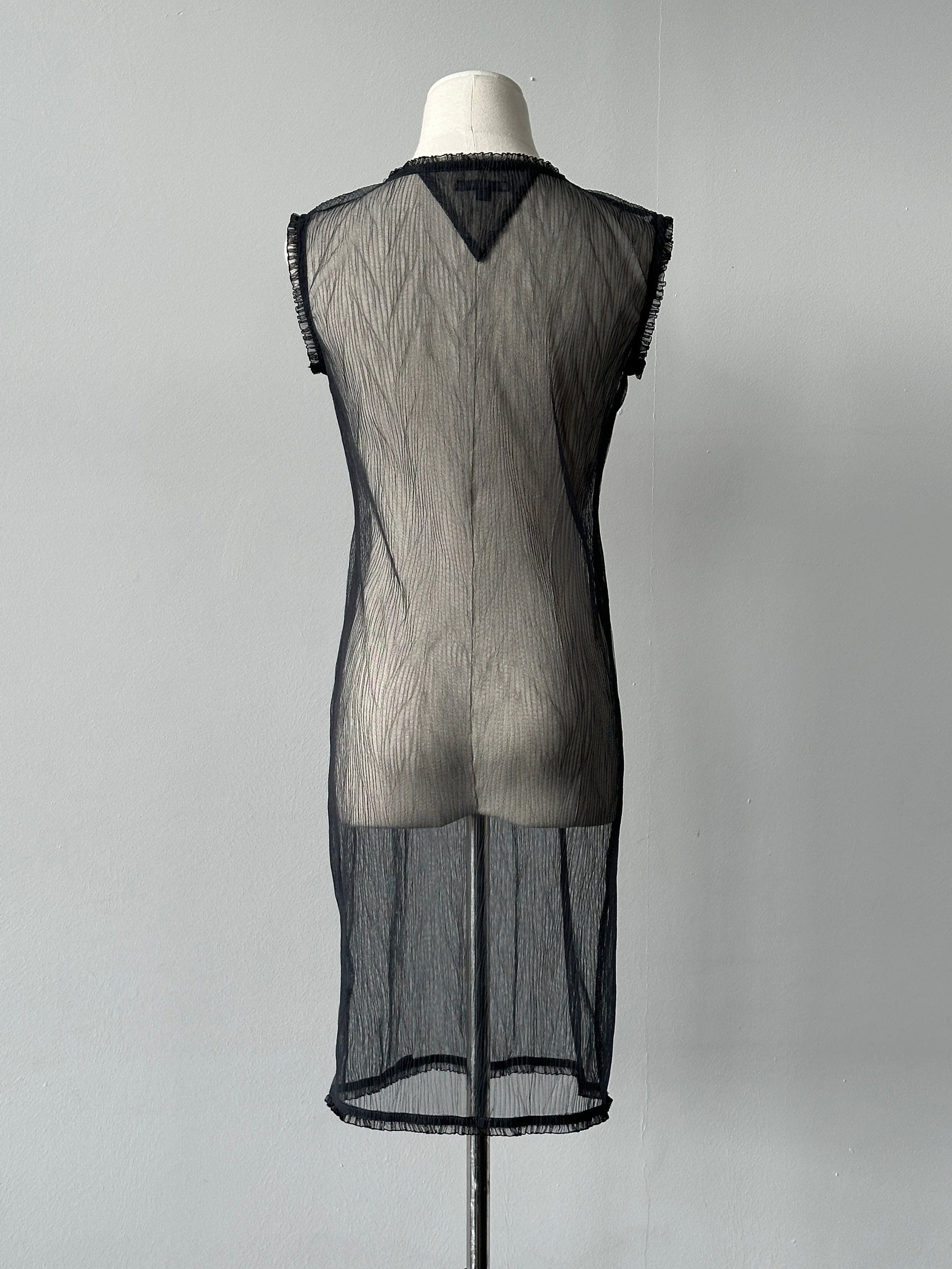 Vintage 2000s Sheer Sleeveless Midi Dress - S-M