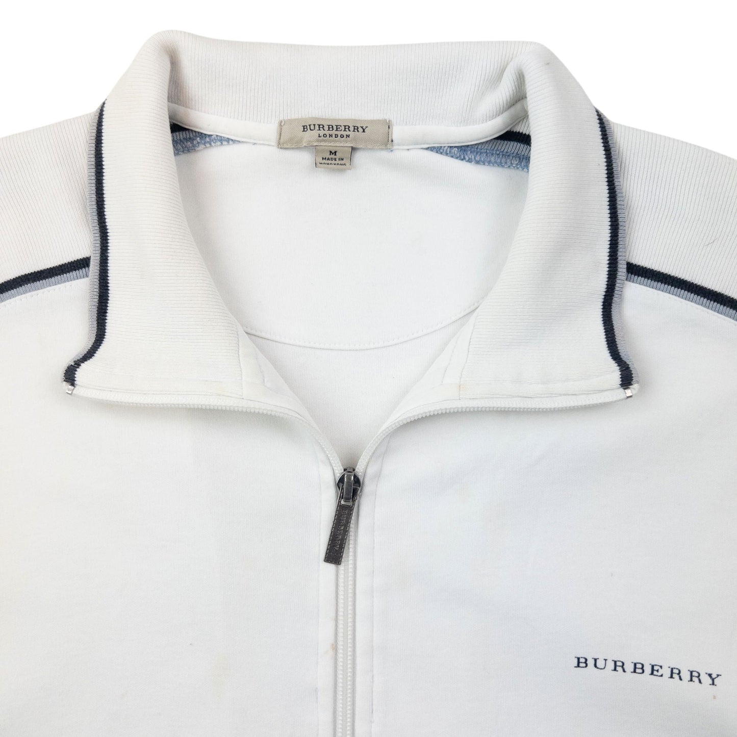 Vintage Burberry Zip Up Sweatshirt Size M | Medium, White