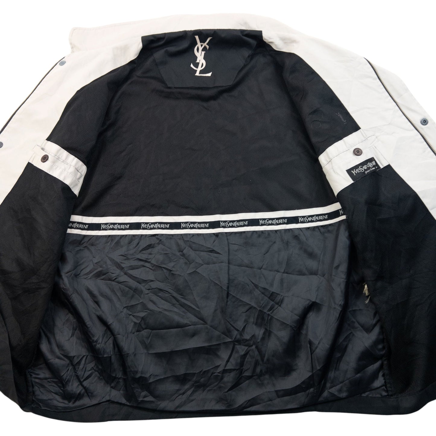 Vintage 90s YSL Yves Saint Laurent Harrington Jacket Size M | Medium, Black