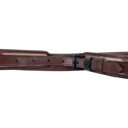 Vintage 2000s Burberry Nova Check Leather Belt Size W34 | O/S, Brown