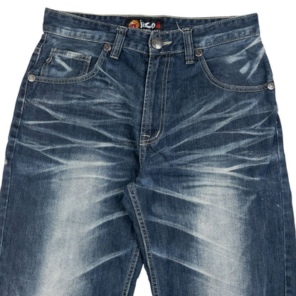 Vintage Jizo Bosatsu Embroidered Troll Japanese Denim Jeans Size W31