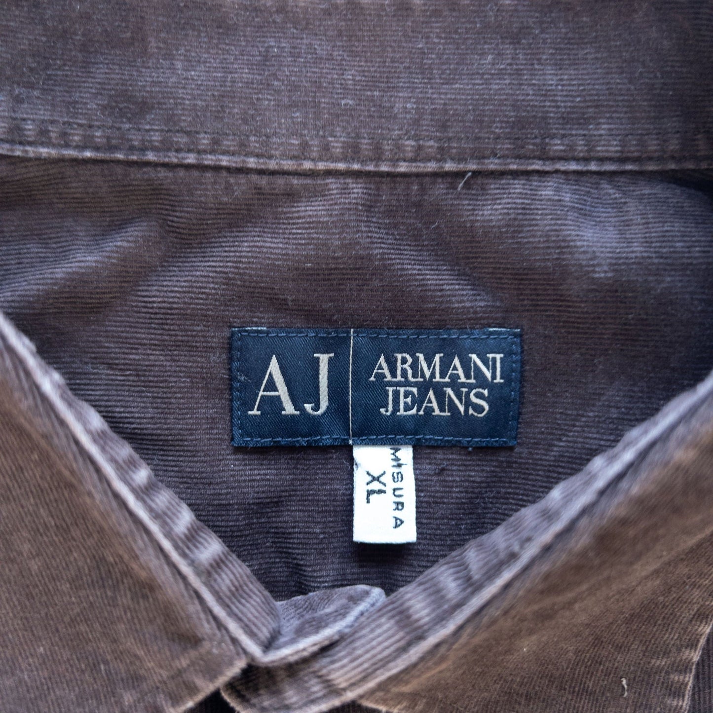 Vintage Armani Jeans Corduroy Button Up Shirt Size L