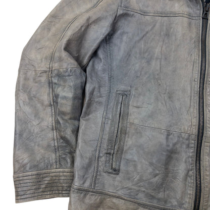 Vintage Hugo Boss Zip Up Leather Jacket Size M