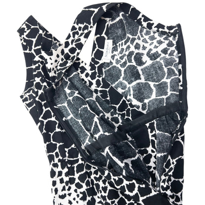 Vintage 80s YSL Yves Saint Laurent Giraffe Print Belt Waist Dress Womens Size L | Large, Black