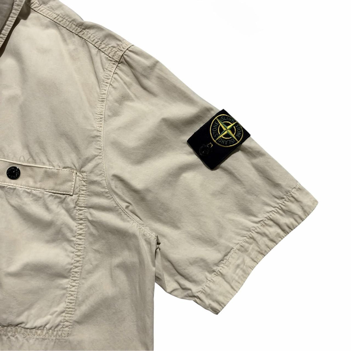 Stone Island Button Up Shirt | Large, Beige