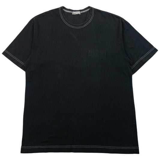 Vintage 90s Comme Des Garçons HOMME Contrast Stitching T Shirt Size S | Small, Black