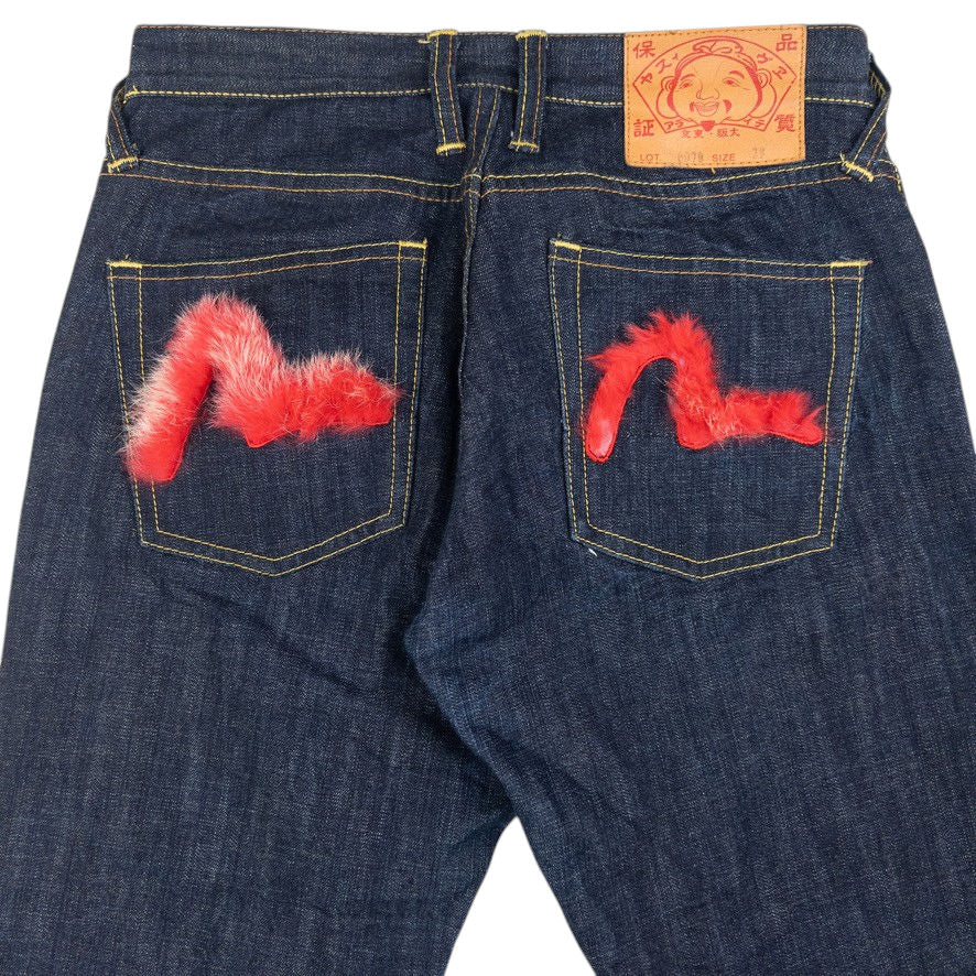 Vintage Evisu Double Fur Gull Japanese Denim Jeans Size W29