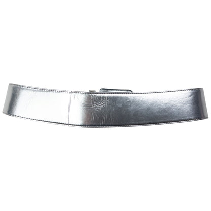 Vintage 2000s Miu Miu Metallic Leather Belt Size W26 | O/S, Grey