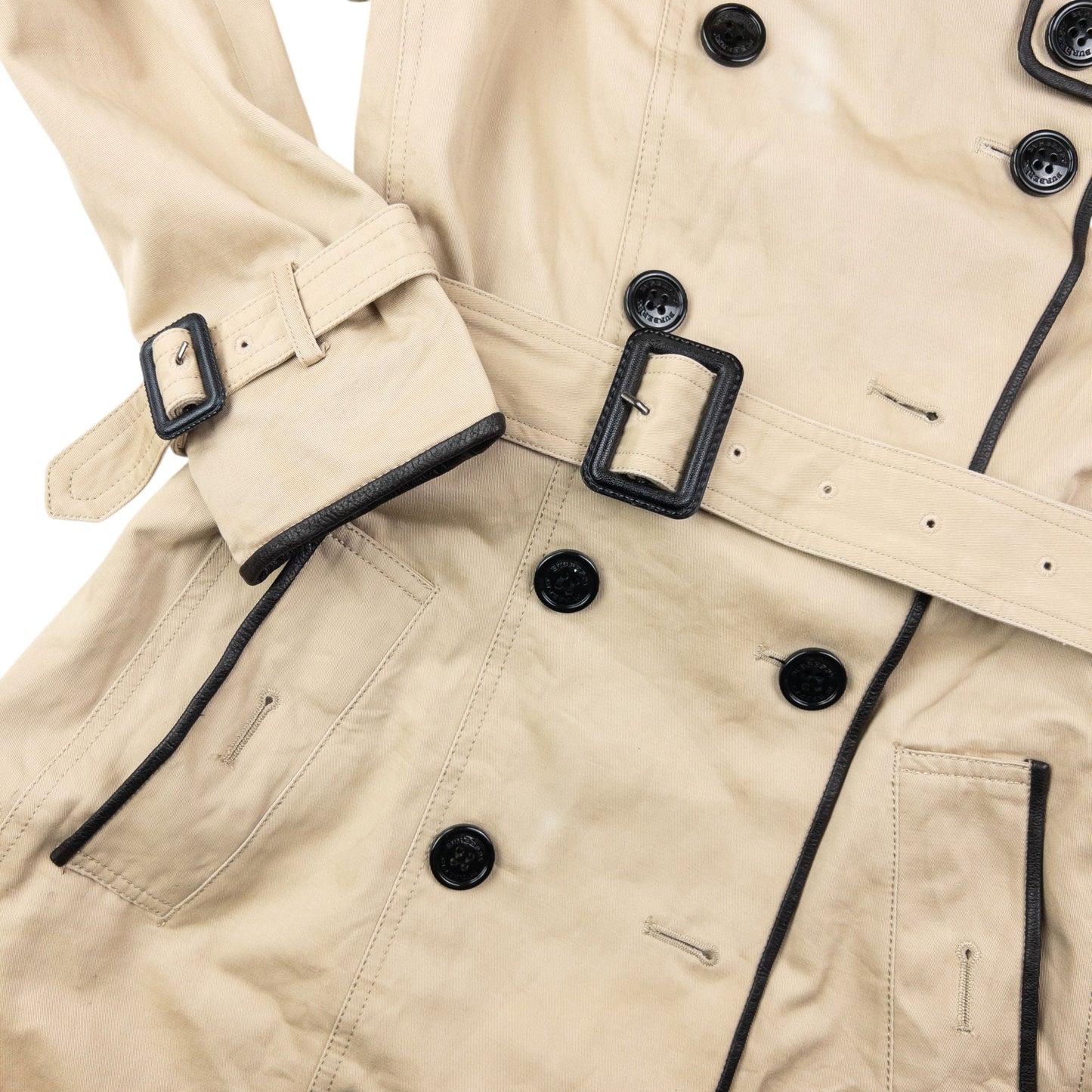 Vintage Burberry Nova Check Lined Belted Trench Coat Womens Size S | Small, Beige