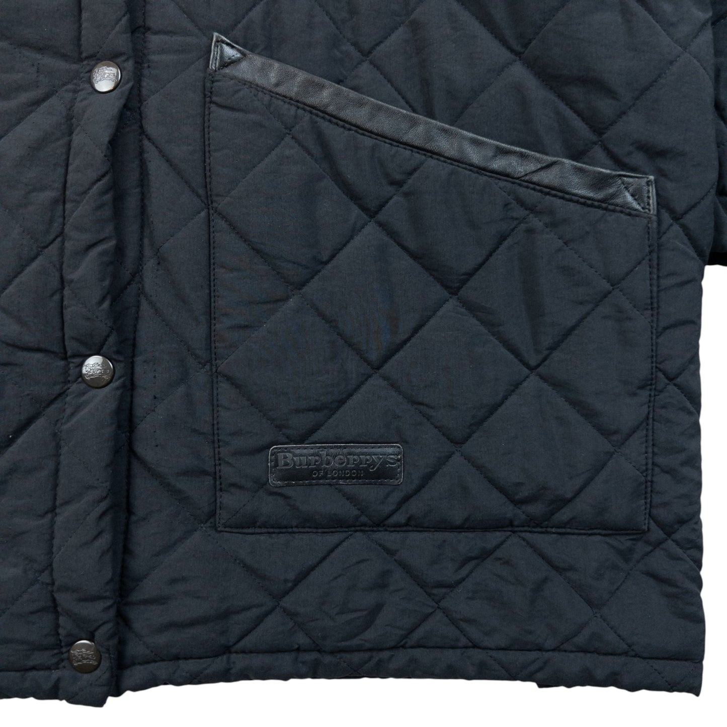 Vintage 90s Burberry Nova Check Lined Quilted Jacket Size L | Large, Black