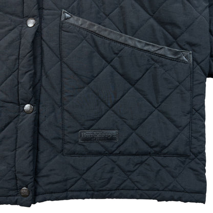 Vintage 90s Burberry Nova Check Lined Quilted Jacket Size L | Large, Black