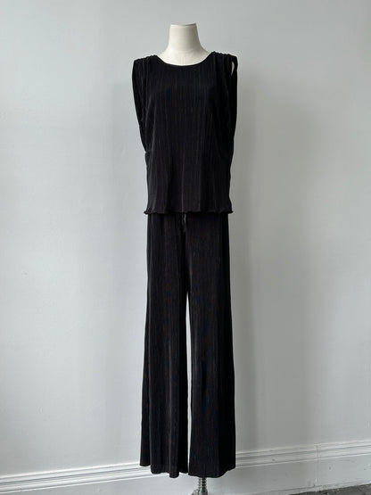 DKNY 2000s Pleated Wide Leg Two Piece Set - M/W28