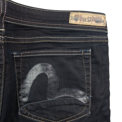 Vintage Puma X Evisu Double Gull Japanese Denim Jeans Size W35