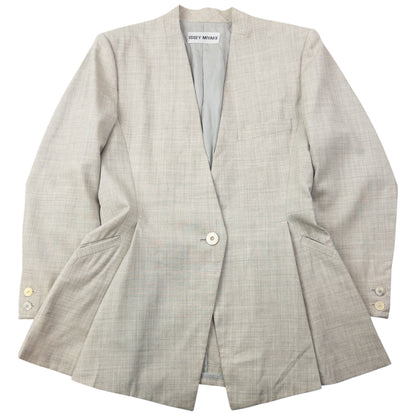Vintage 90s Issey Miyake Pleated Jacket & Skirt Suit Set Womens Size M | Medium, Grey