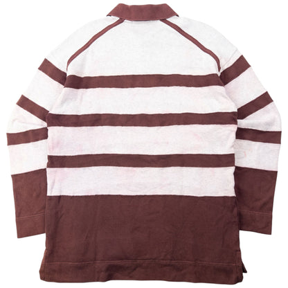 Vintage 90s Issey Miyake Thick Long Sleeve Polo Shirt Size M | Medium, Multicoloured