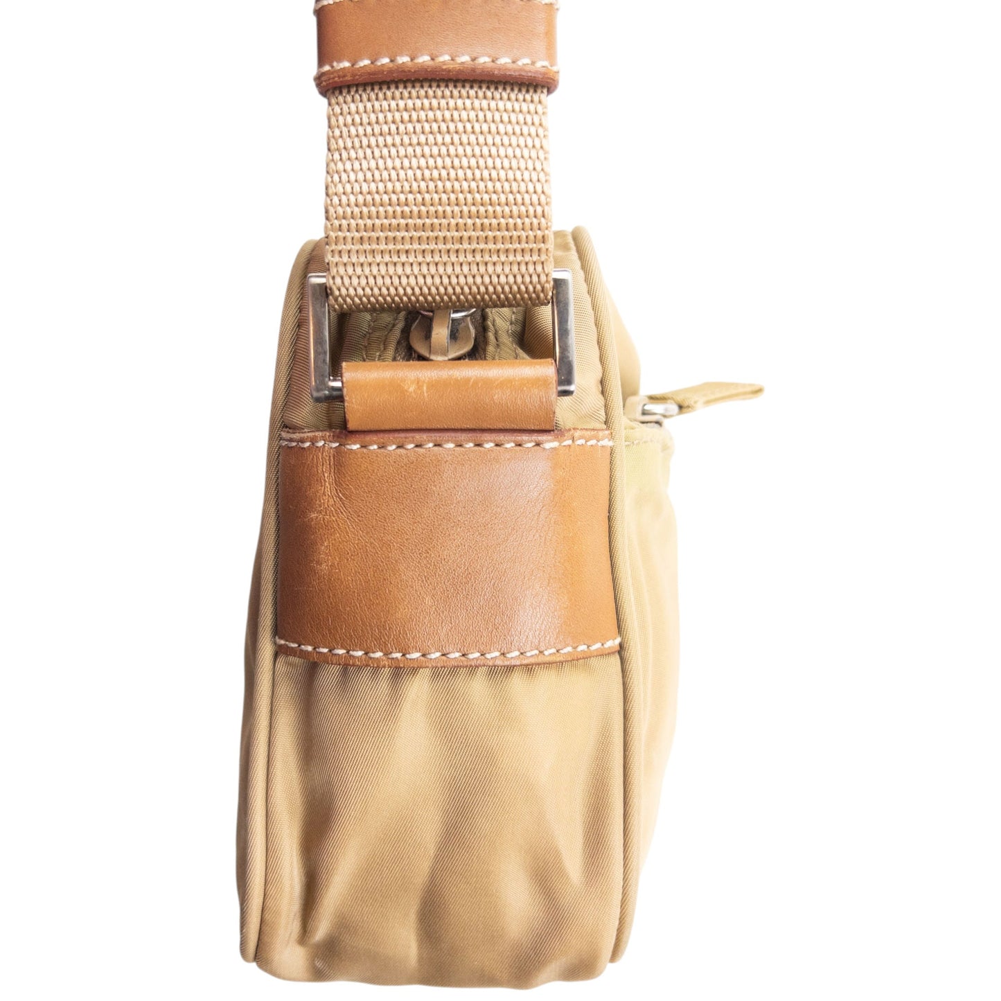 Vintage 2000s Prada Crossbody Bag | O/S, Beige
