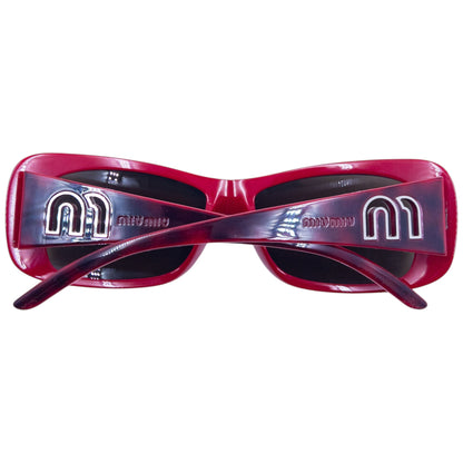 Vintage 2000s Miu Miu Cut-Out Tortoise Shell Sunglasses | O/S, Burgundy