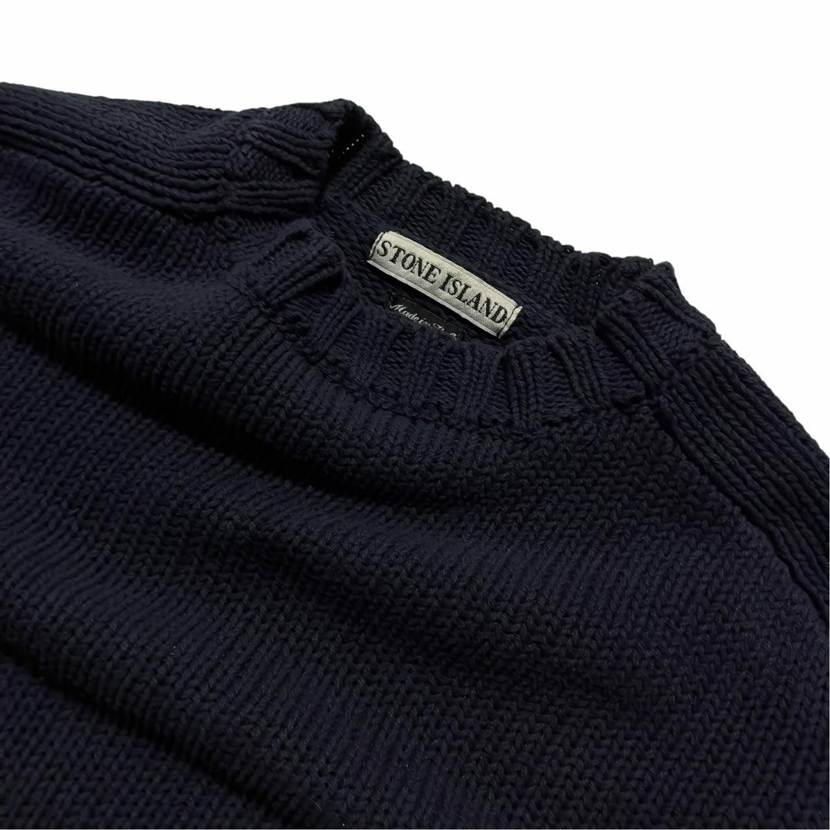 Stone Island 1998 Navy Knit Pullover | Medium, Navy