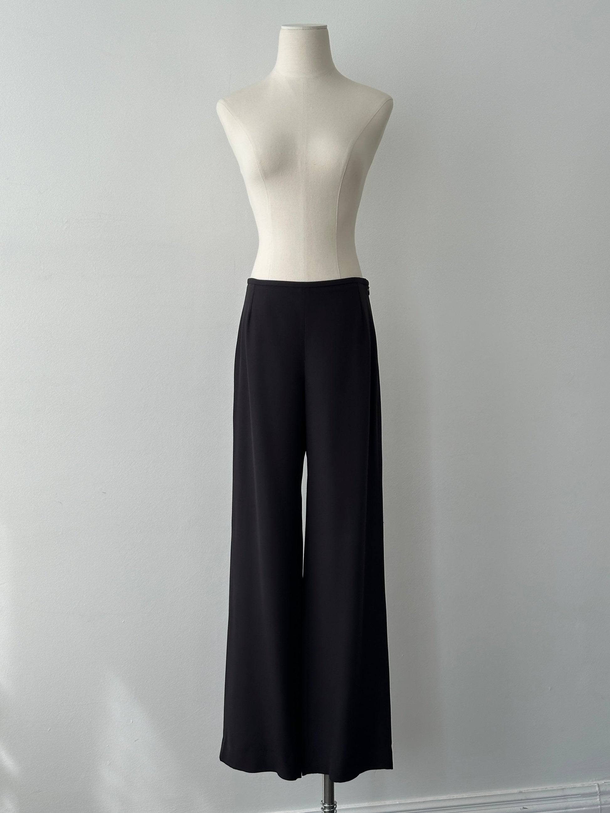 Armani Collezioni 2000s Silk Wide Leg Trousers - W28
