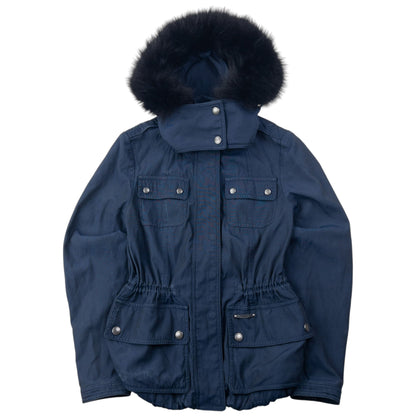 Vintage Burberry Brit Fur Hood Jacket Womens Size M | Medium, Multicoloured