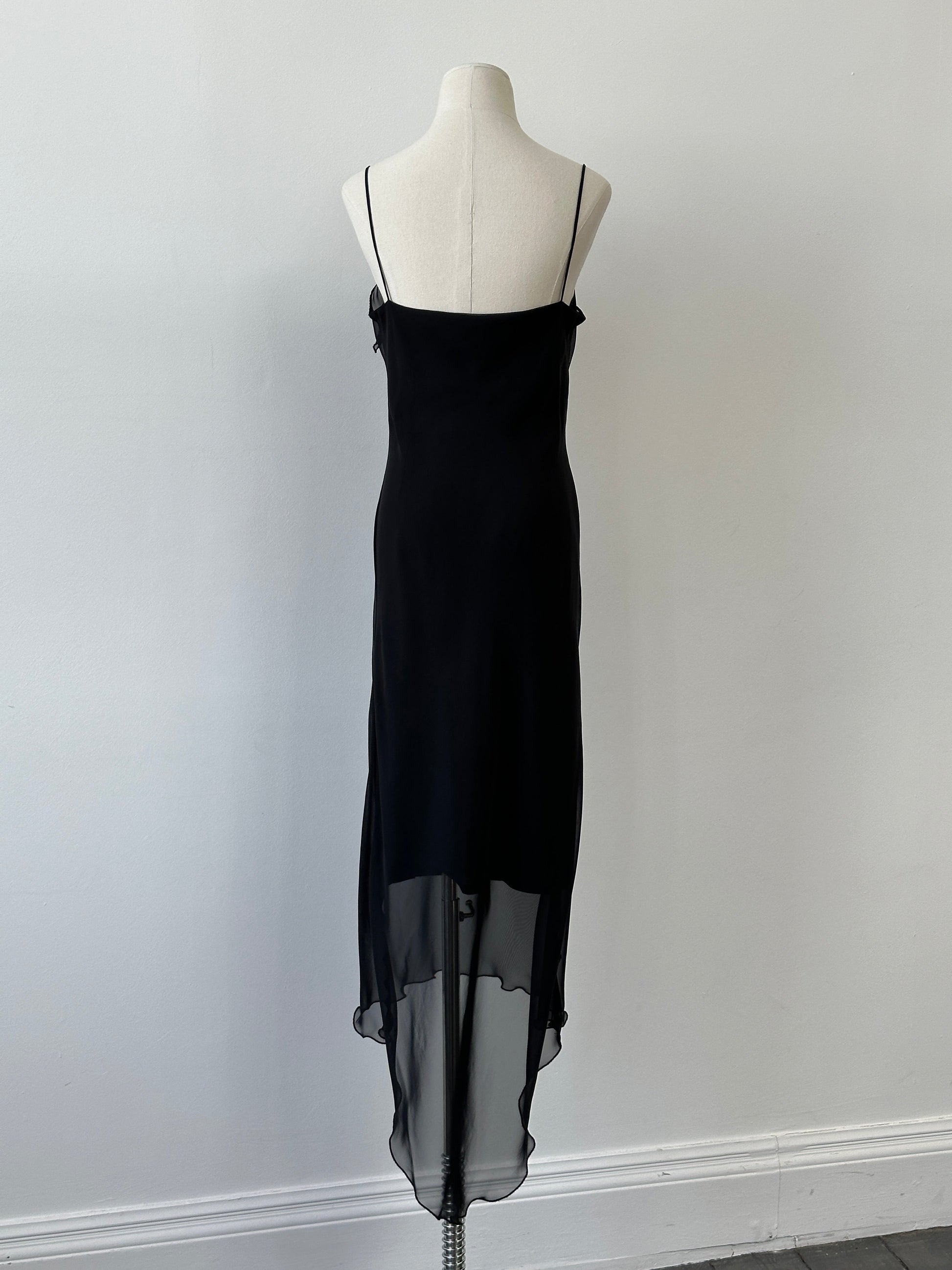 Vintage 2000s Asymmetric Floor Length Slip Dress - M