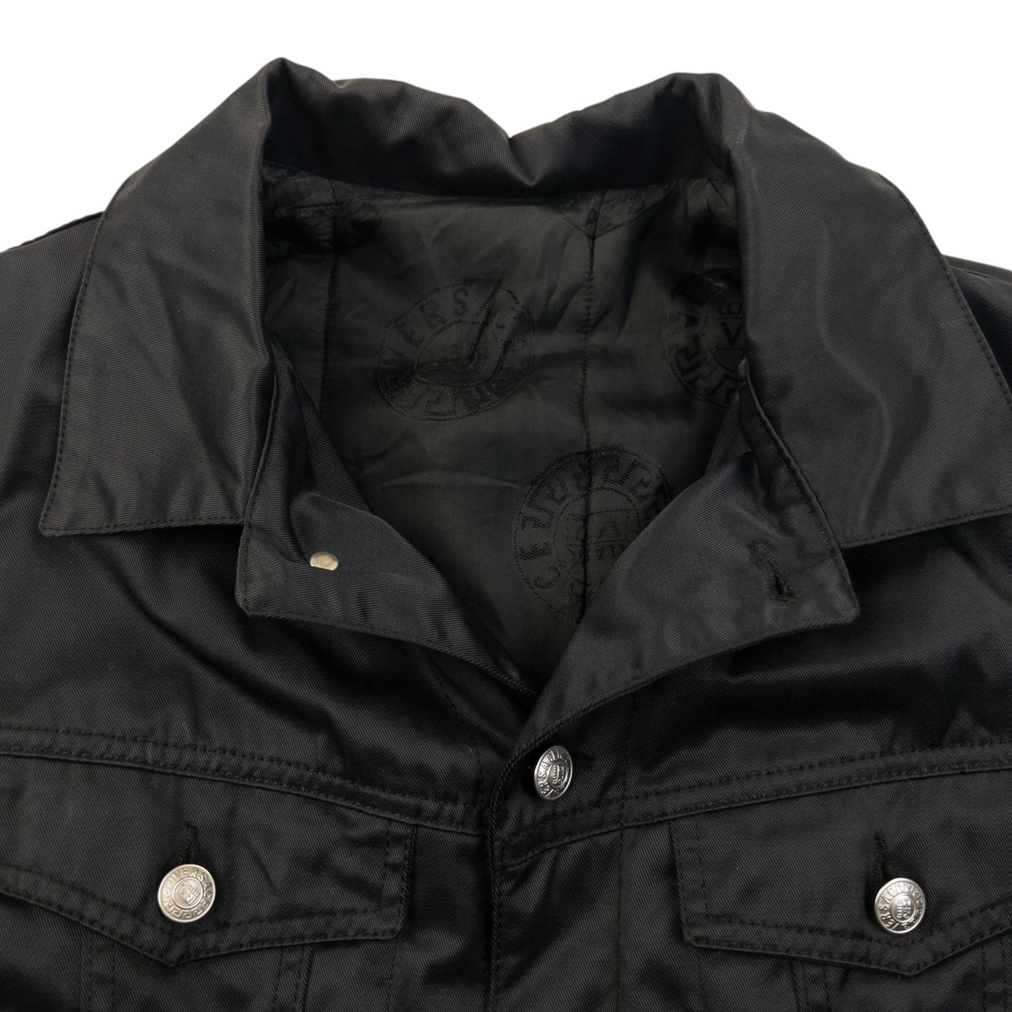 Vintage 2000s Versace Classic V2 Button Up Jacket Size S | Small, Black