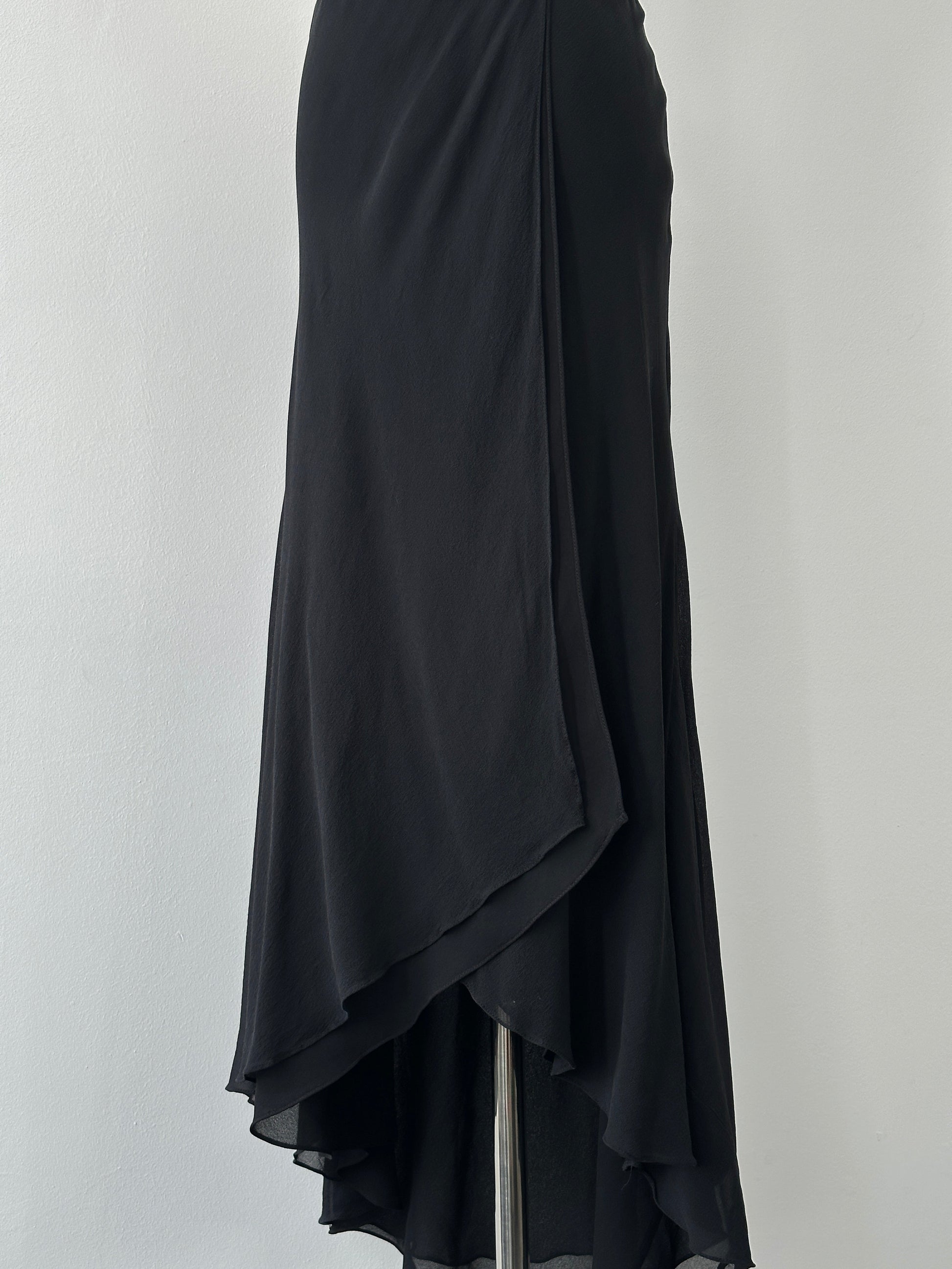Ralph Lauren 2000s Pure Silk Wrap Maxi Skirt - W32