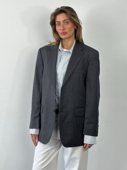 Loro Piana x Digel 1990s pure wool single-breasted blazer in size L, tailored fit with classic lapel and button closure.