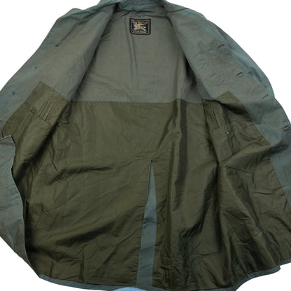Vintage 90s Burberry Iridescent Trench Jacket Size M | Medium, Blue