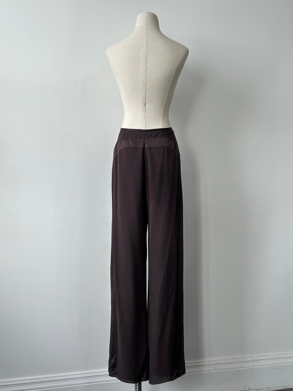 Vintage 2000s Pure Silk Wide Leg Trousers - W28