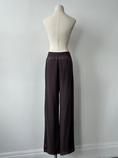 Vintage 2000s Pure Silk Wide Leg Trousers - W28