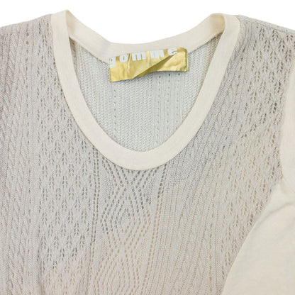 Vintage Gomme Maki Hiroshige Contrast Knit Top Womens Size L | Large, Beige